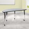 Emma and Oliver Mobile 60" Half Circle Wave Flexible Collaborative Adjustable Height Activity Table